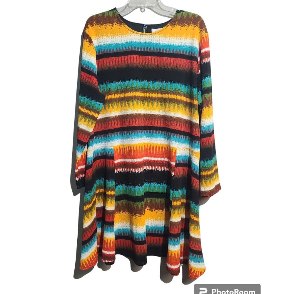 TBags Los Angeles Fit and Flare Long Sleeve Dress